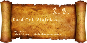 Kozári Violetta névjegykártya
